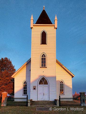 Wolford Chapel At Sunrise_DSCF00558.jpg - My family name (Wolford) is not all that common, so it's alwaysa bit of a shock to see it when I'm out and about.Photographed near Smiths Falls, Ontario, Canada. 